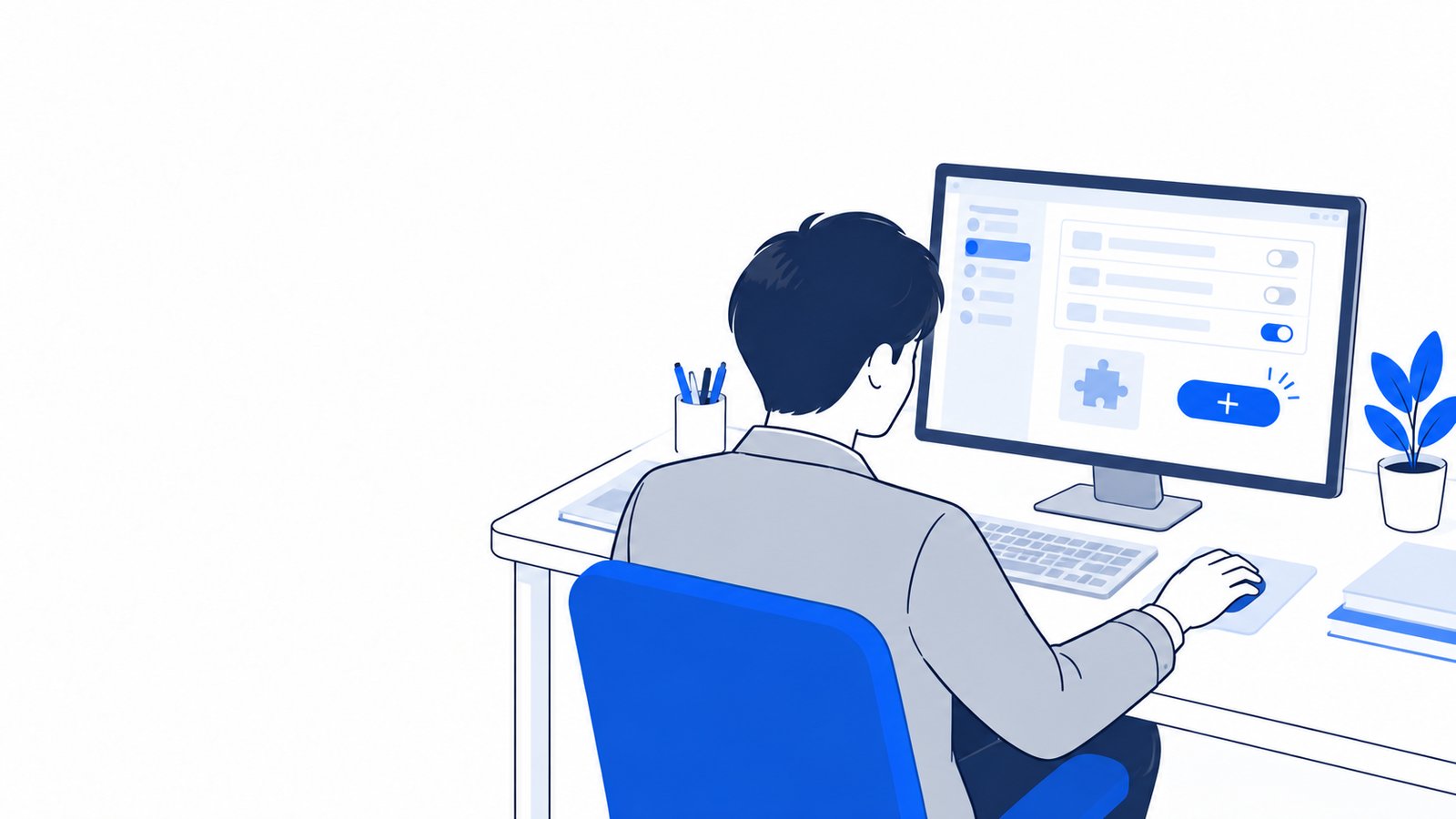 Claude Desktopの設定画面を開いて、コネクタを追加する手元