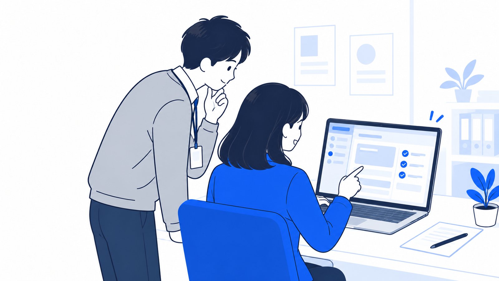 プルリクエストの説明文を画面で確認してから、チームの担当者に共有する会社員
