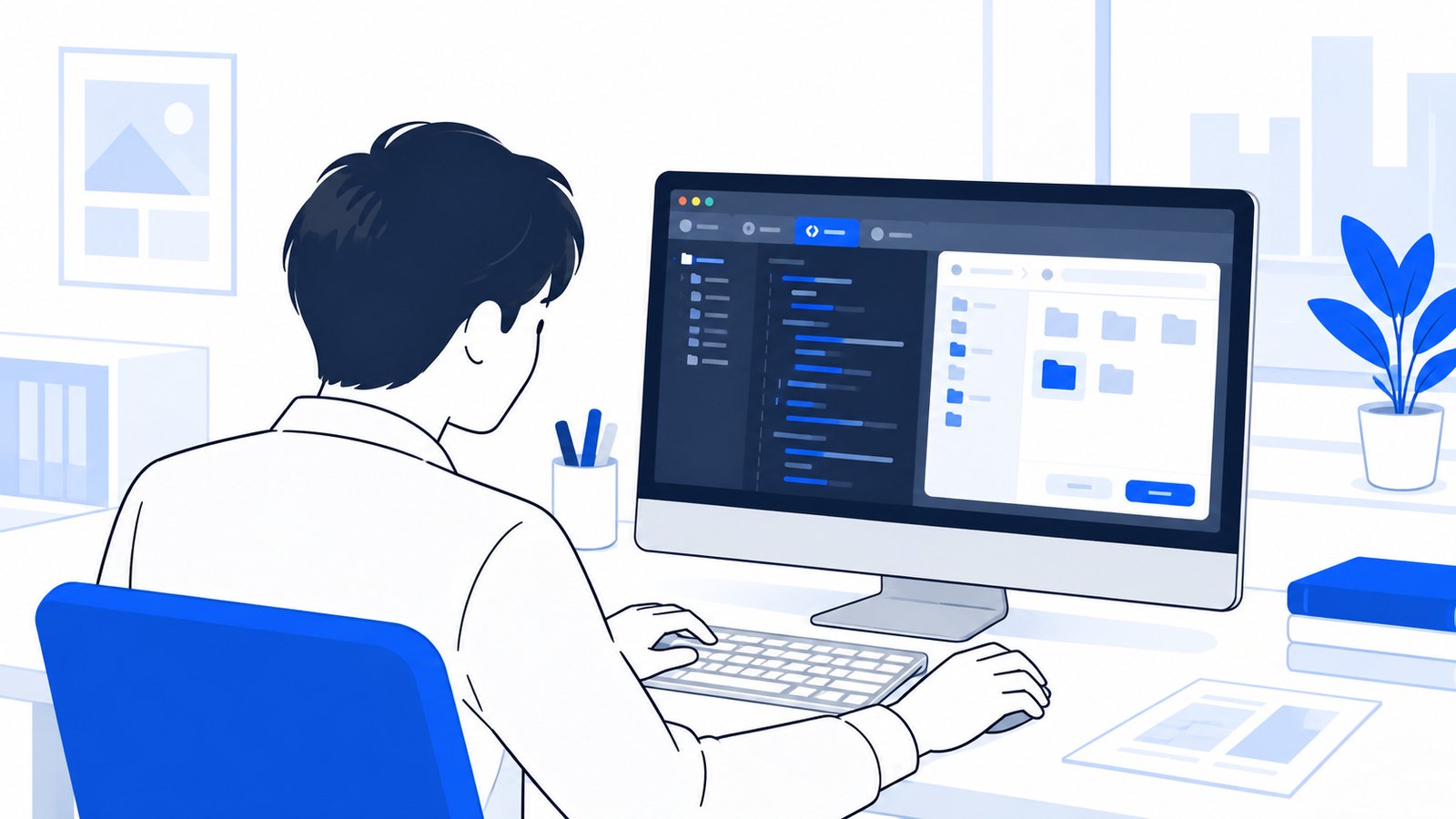 MacのデスクトップアプリでCodeタブを開き、作業フォルダを選ぶ人