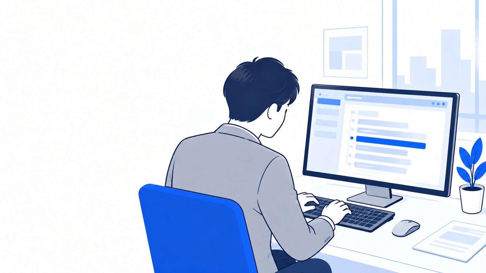 設定ファイルに日本語の指定を1行書き足している会社員