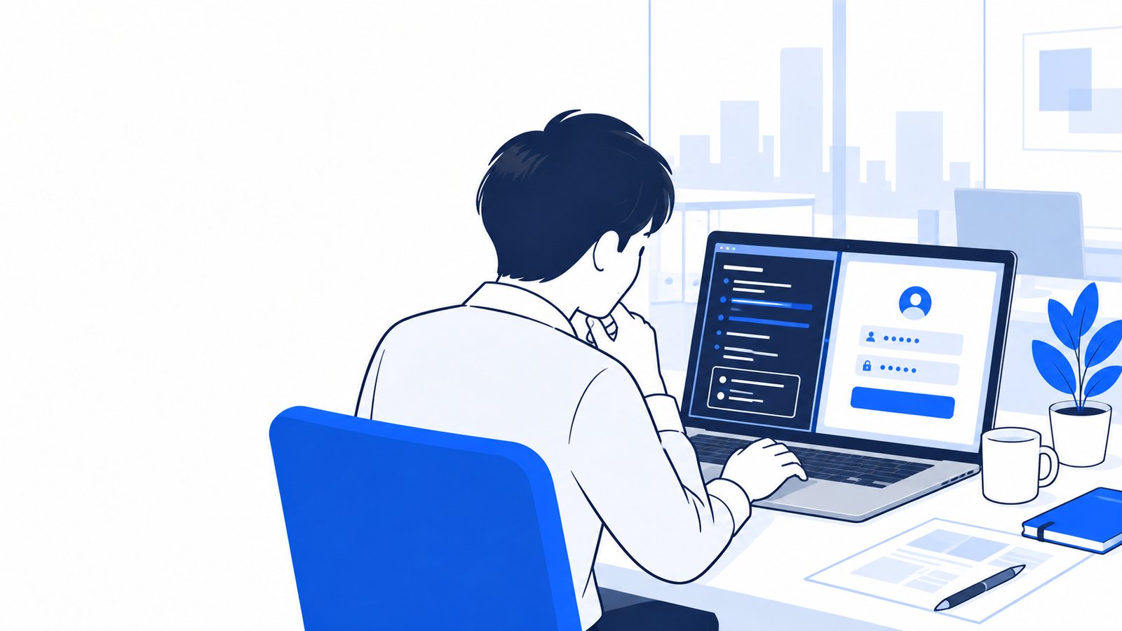 ターミナルに表示されたログインの案内を見ながら、ブラウザでアカウントにログインする人