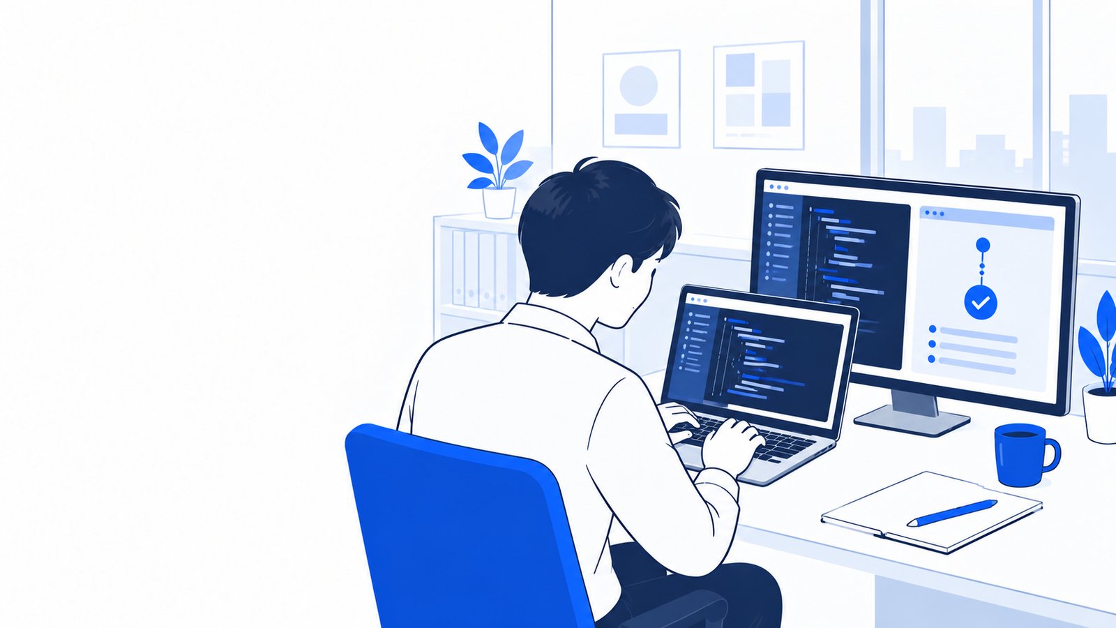 設定ファイルを書きながら言語サーバーの接続を試す開発者