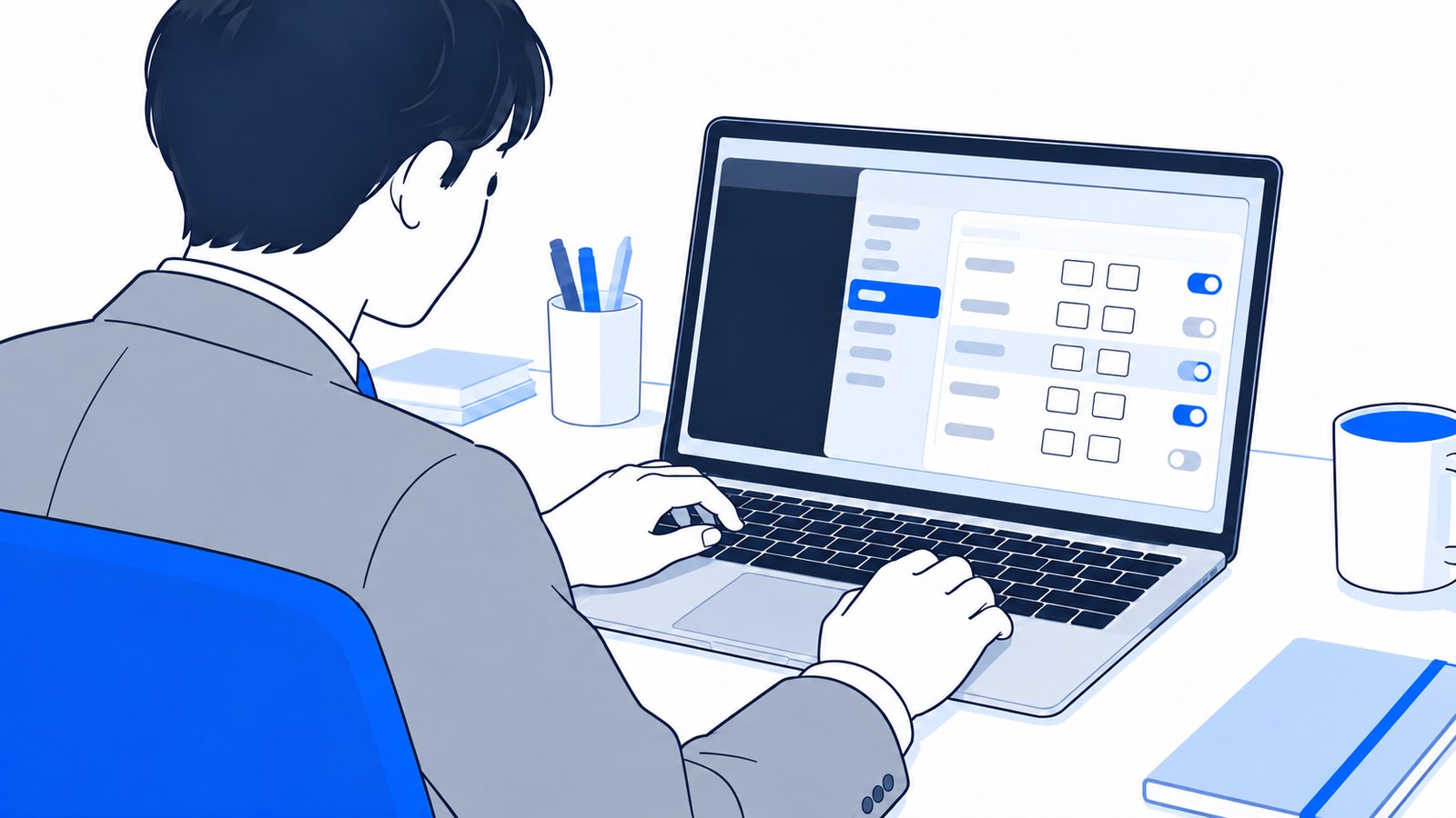 Macの端末アプリの設定画面でキーの設定を確かめる手元