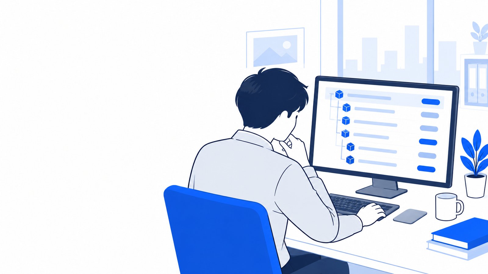プロジェクトの依存関係の一覧を開いて、バージョンを確かめるエンジニア