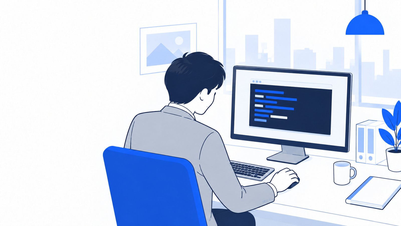 ターミナルを開いてClaude Codeのバージョンを確認する担当者
