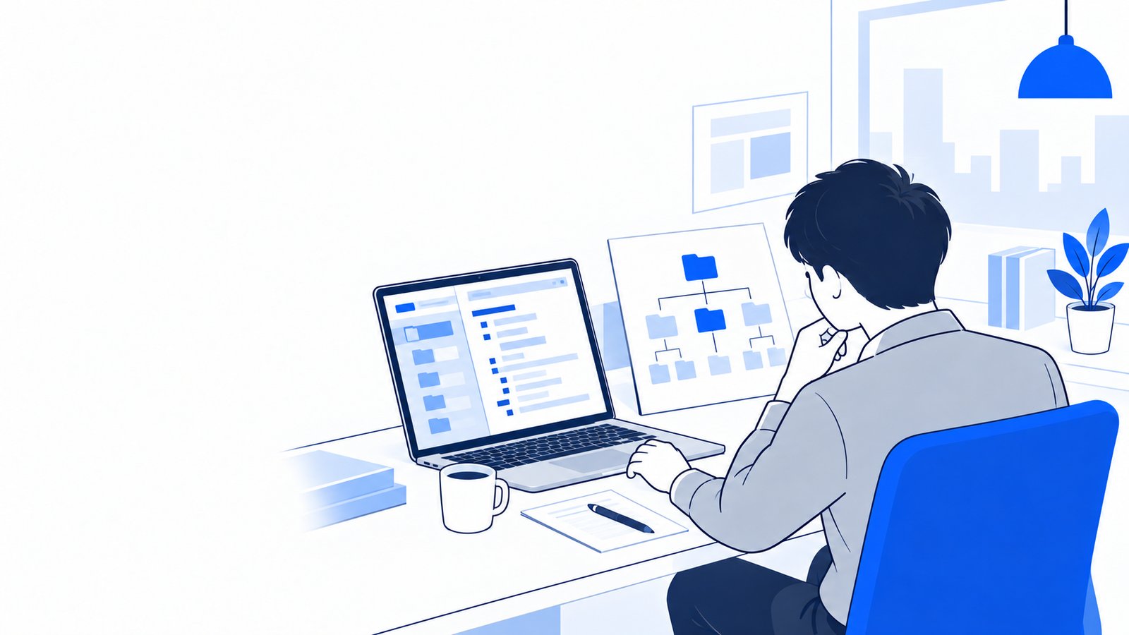 設定ファイルの内容を見ながら、worktreeの起点を決める開発担当者