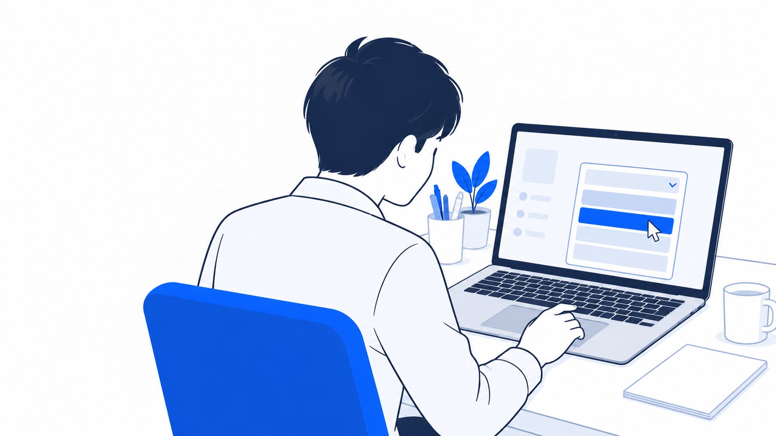 ノートPCのモデル選択メニューを開いてHaikuを選ぶ手元