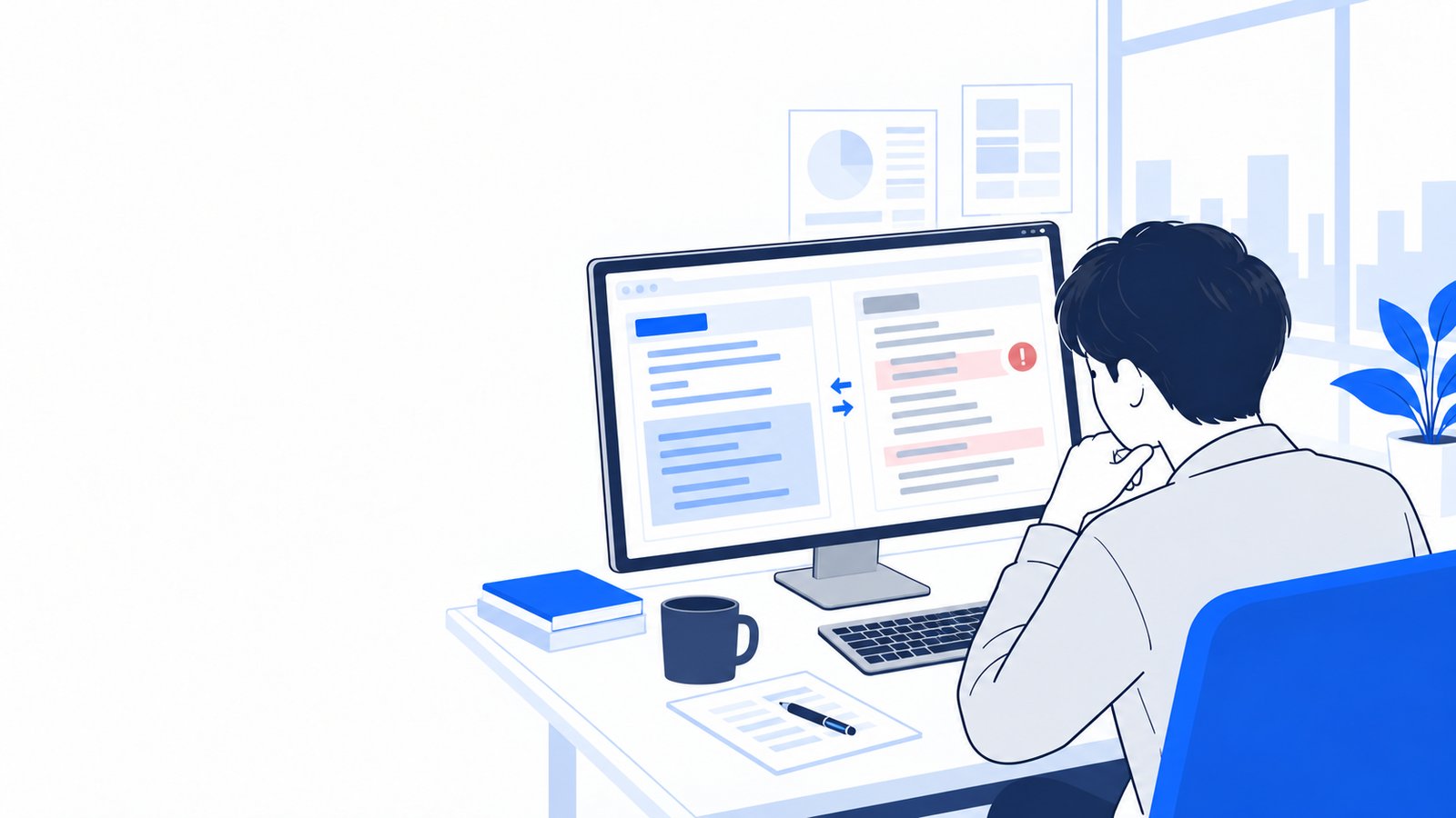 Codexの応答とAGENTS.mdの内容を見比べて、原因を探している開発担当